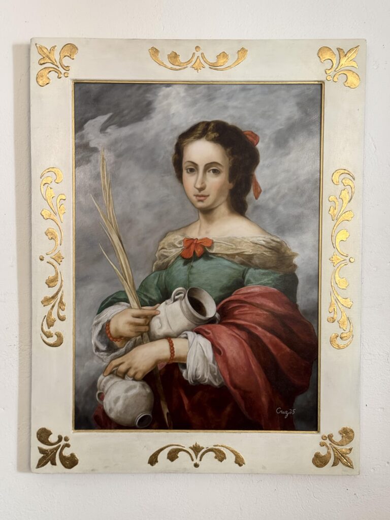 Sta. Justa y Sta. Rufina (Hermanas) Rep. Esteban Murillo. Oleo sobre tabla 50x70cm (cada una) Marco 65x85cm